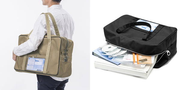 送り状を入れてそのまま配送できるボストンバッグ